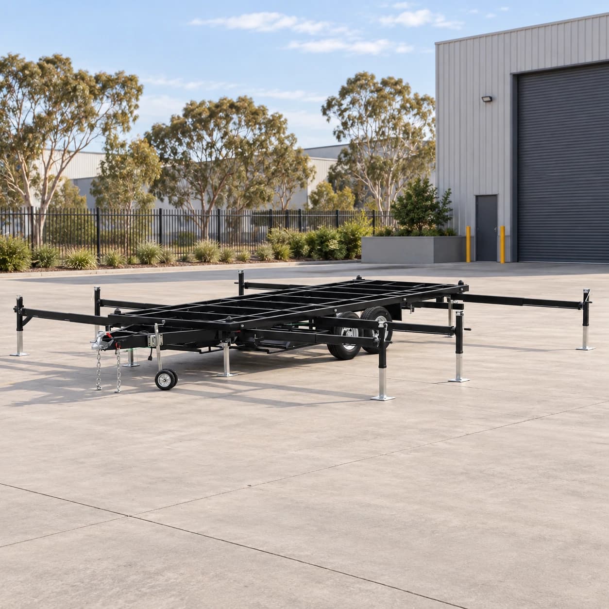 20ft extendable outrigger house trailer chassis