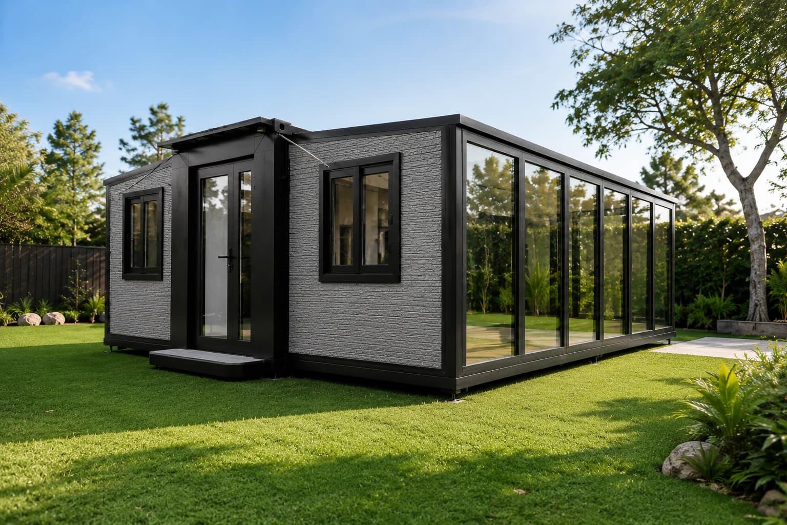 6M Container Home with 2 Bedrooms - Glass Curtain Wall — interior view 1