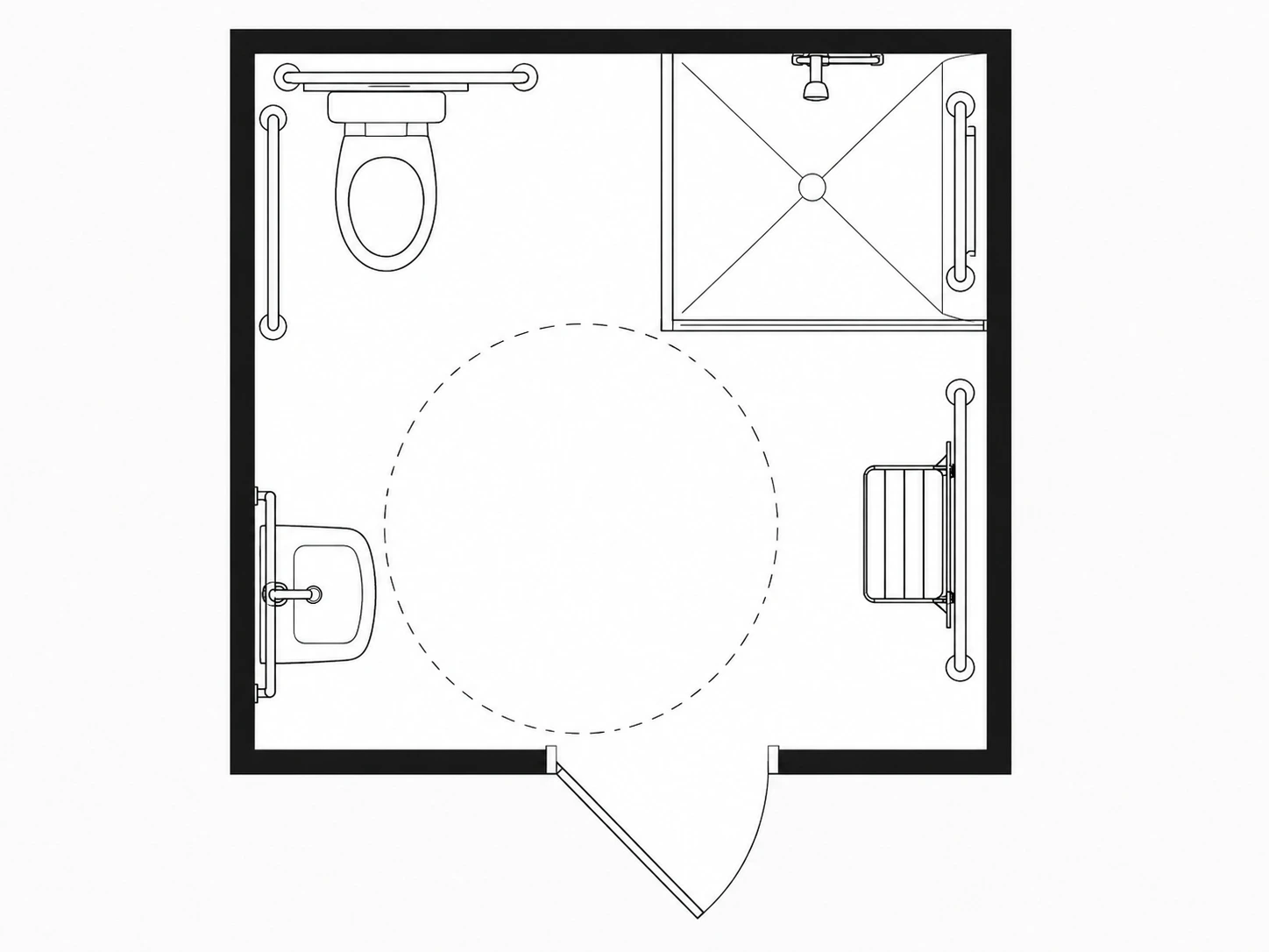 Accessible Portable Toilet floor plan