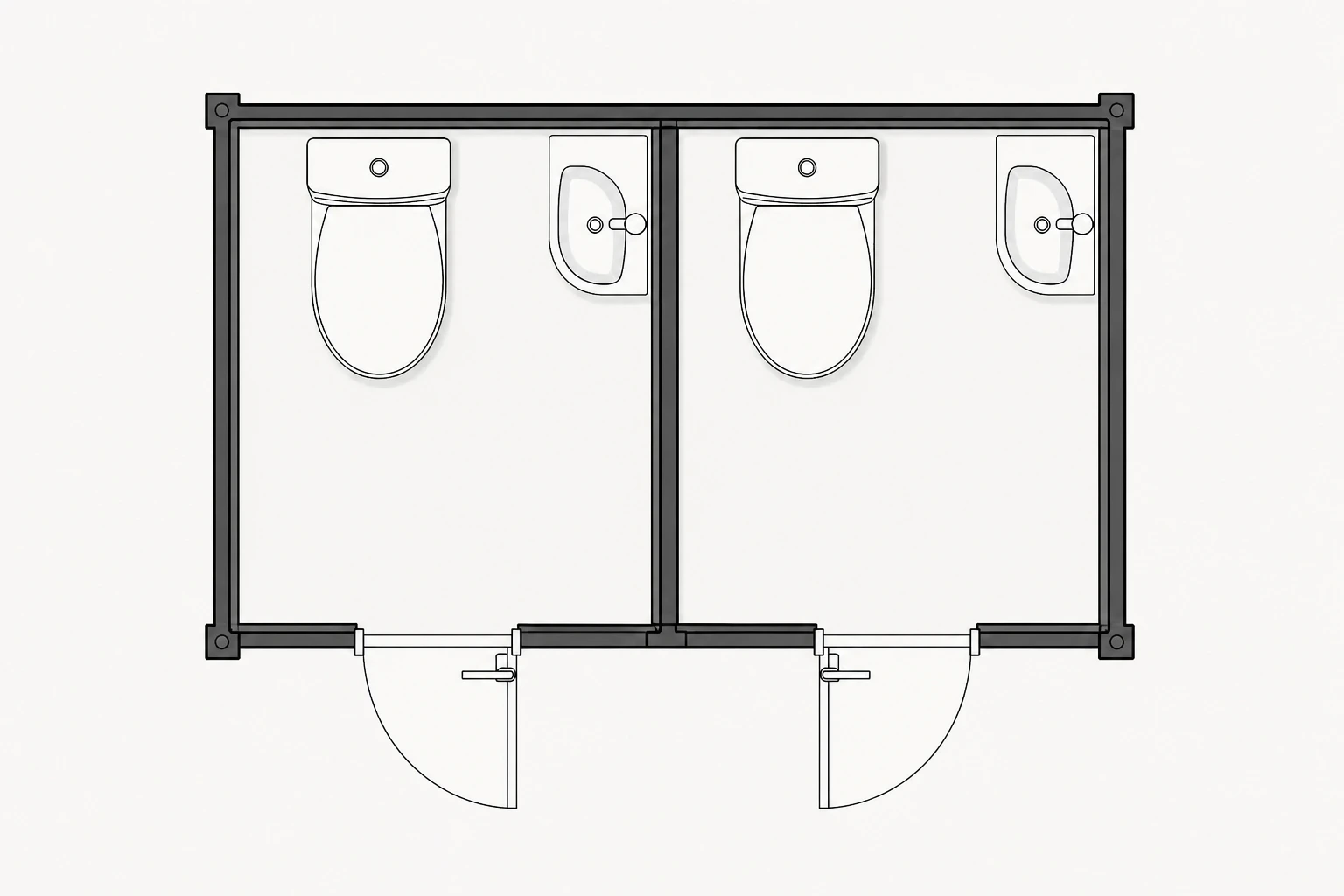 Double Toilet Block floor plan
