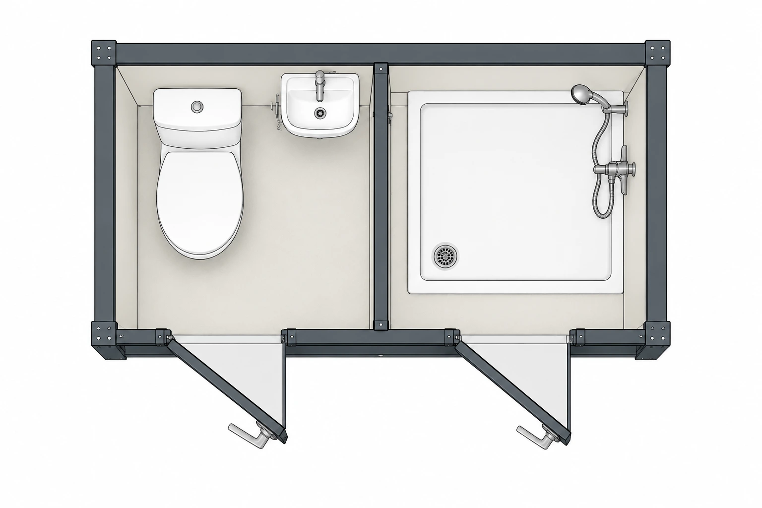 Portable Toilet & Shower floor plan