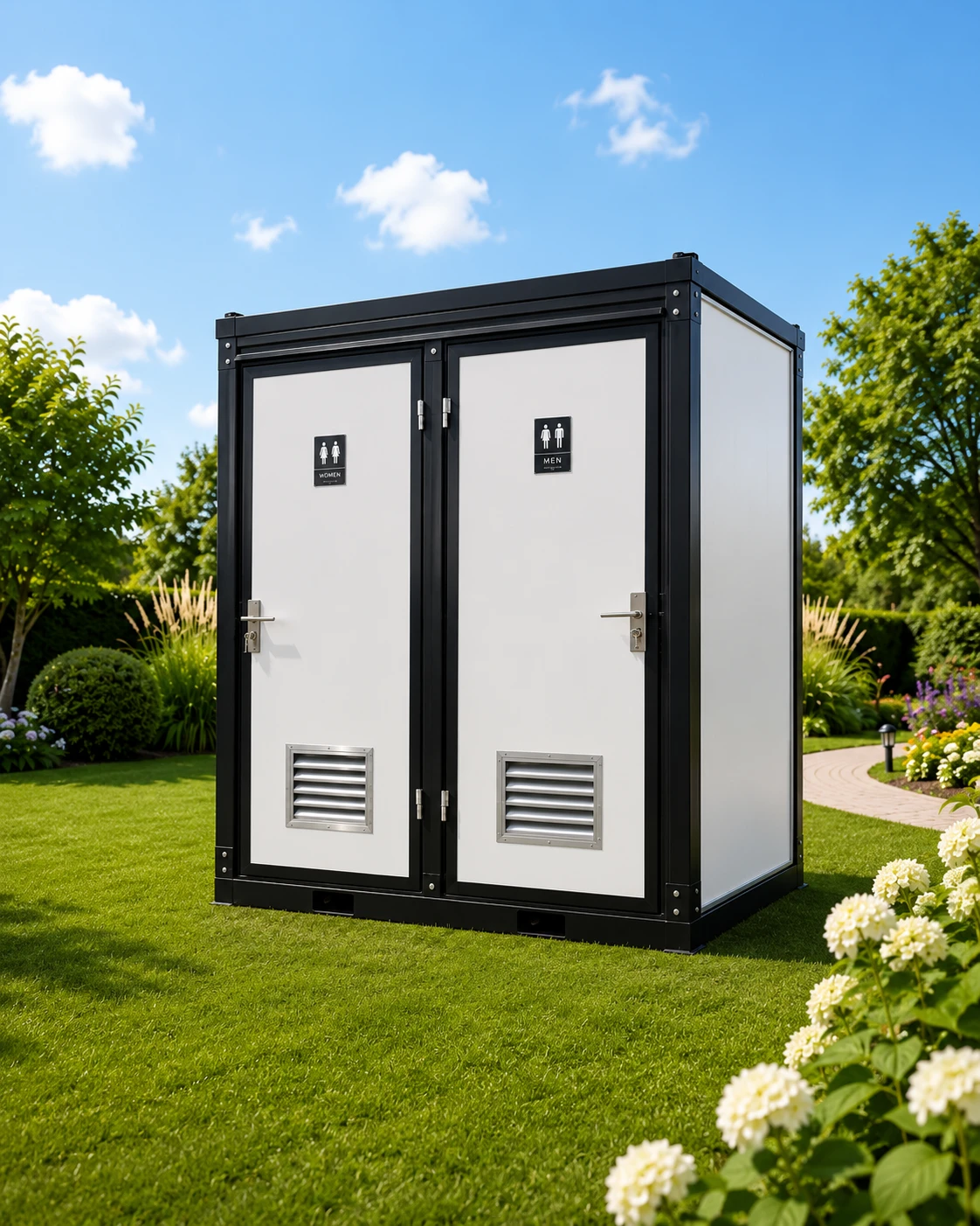 Double Toilet Block — a two-compartment amenity unit