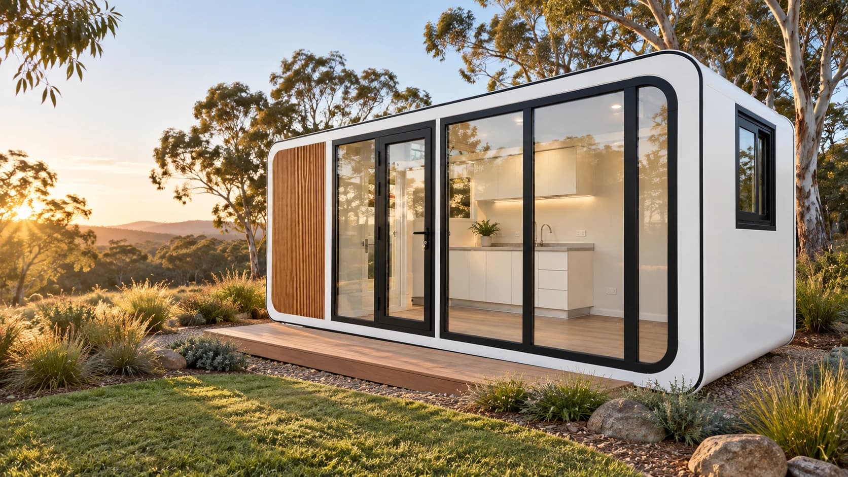 The Halo 20 expandable modular home exterior by ModuHaus