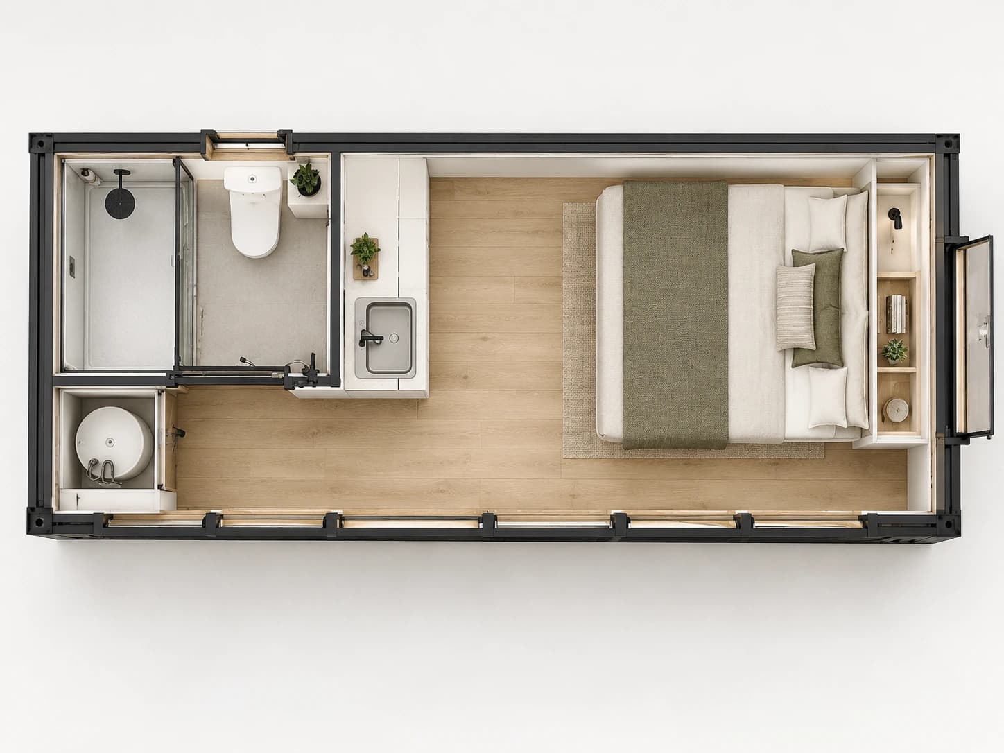 Panoramic studio suite isometric layout for The Vista 20